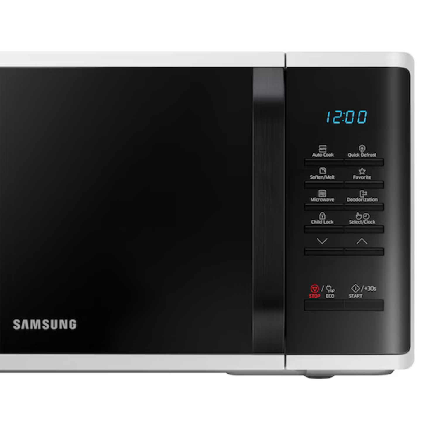 Samsung 23 Liter Solo Microwave Oven – Quick Defrost, White (MS23K3513AW)