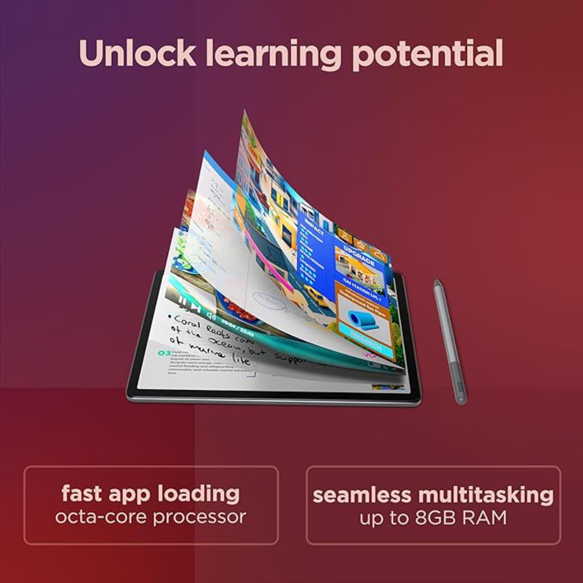 Lenovo Tab M11 11" 4G LTE Tablet – 4GB RAM, 128GB Storage, Luna Grey with Folio Case & Pen