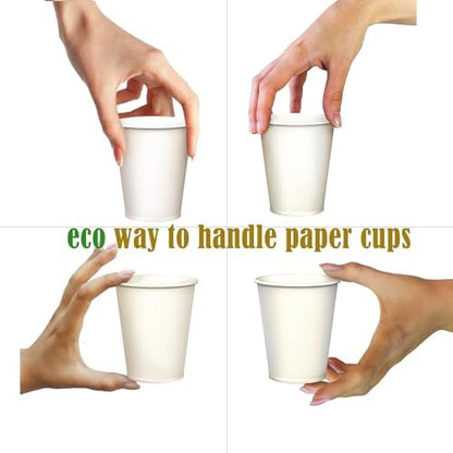 Lakesstory 8 Oz White Paper Cups for Coffee, Tea & Water – Pack of 50 – Disposable & Eco-Friendly