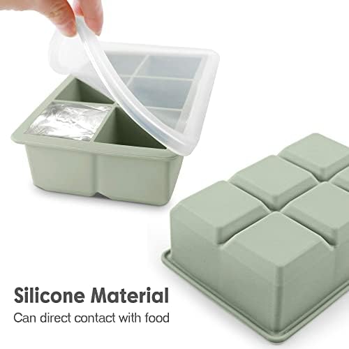 Excnorm Silicone Ice Cube Trays 3 Pack – Large Square Molds with Leak Proof Lid, BPA Free, Stackable for Cocktail & Whiskey