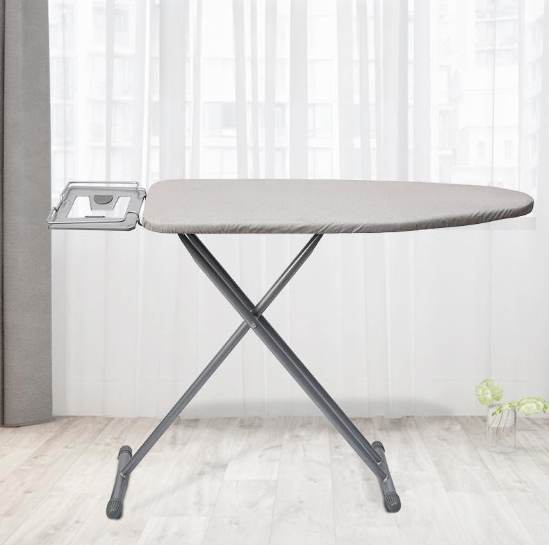 SKY-TOUCH Folding Ironing Board 110x33cm – Adjustable Height, Jumbo Iron Rest, Heavy Metal Frame – Grey
