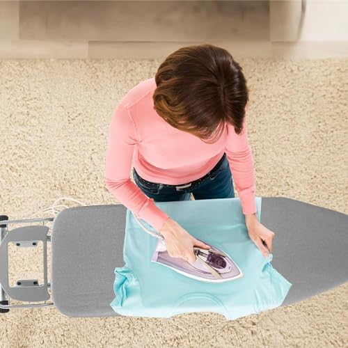 SKY-TOUCH Folding Ironing Board 110x33cm – Adjustable Height, Jumbo Iron Rest, Heavy Metal Frame – Grey