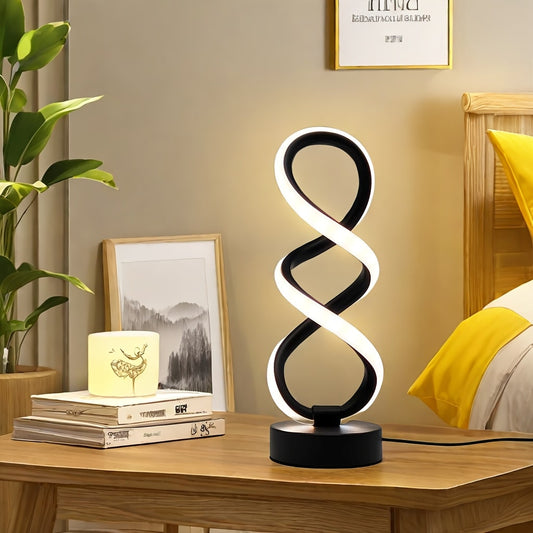 USB-Powered LED Spiral Desk Lamp – Modern Metal Ambient Light for Home & Office - Zeal Cart