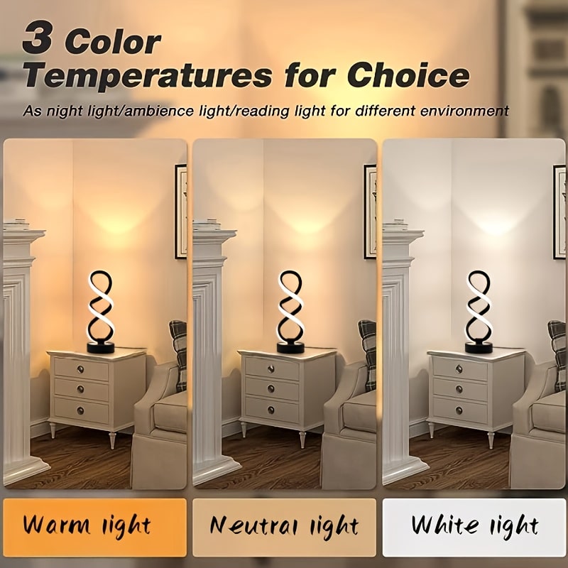 USB-Powered LED Spiral Desk Lamp – Modern Metal Ambient Light for Home & Office - Zeal Cart