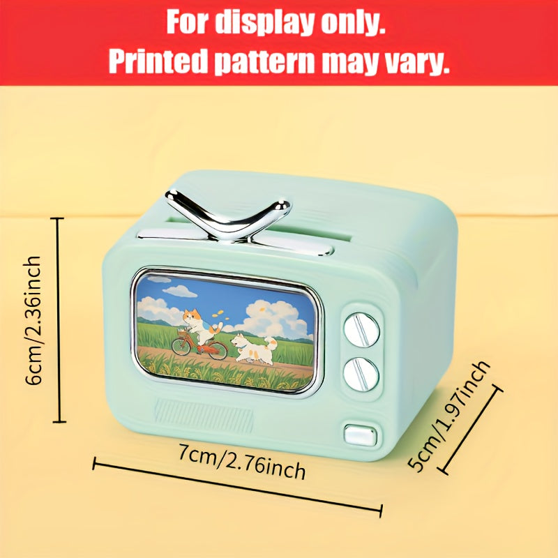 Retro TV Toothpick Holder – Pop-Up Automatic Dispenser, Multi-Color Plastic – Fun Dining & Party Table Decor