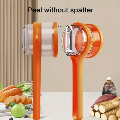 Multi-Function Fruit & Vegetable Peeler with Built-In Storage – Serrated Blade, Durable PET – Ideal for Kitchen & Dorm Use