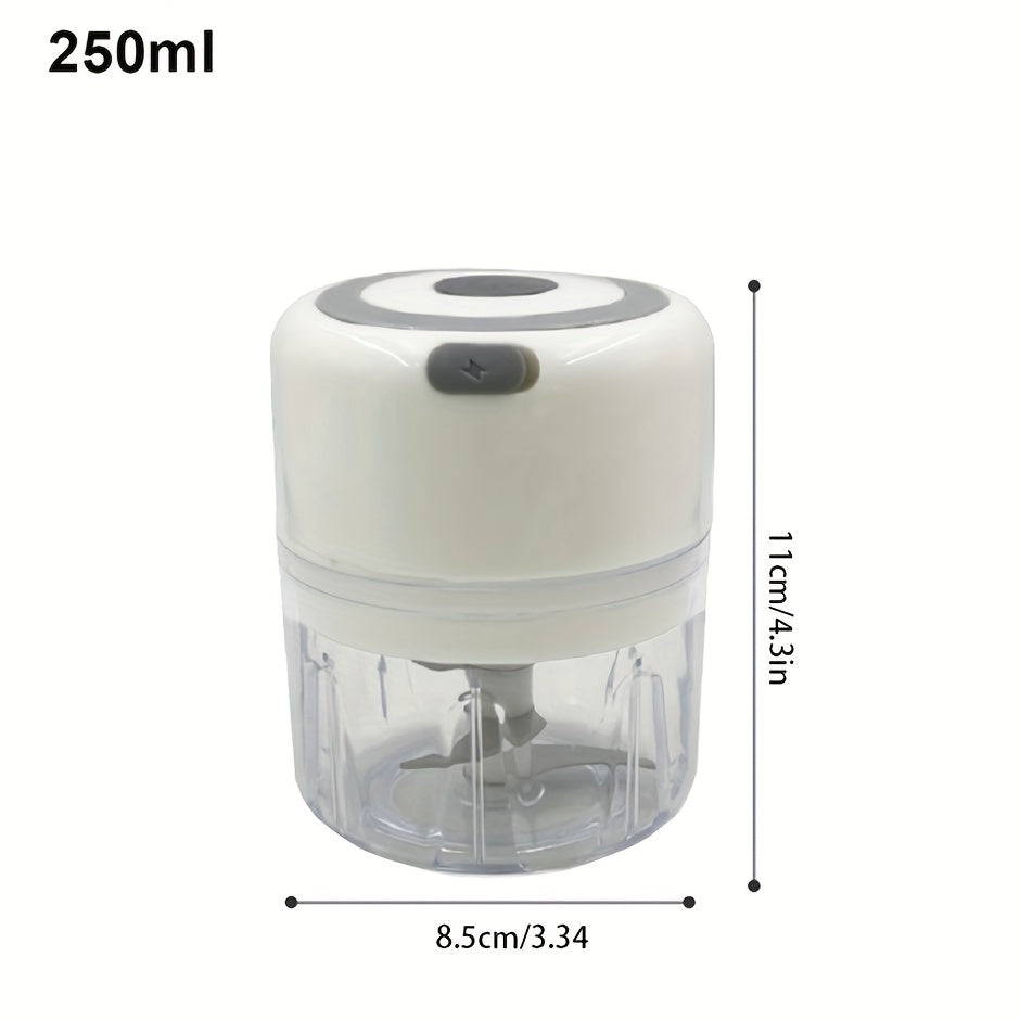 USB Rechargeable Mini Garlic Mixer – 250ml Electric Food Chopper for Kitchen – Portable & Multi-Use