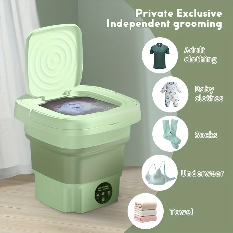 8L Portable Mini Washing Machine – Compact, Plug-Powered Washer for Small Loads – Energy Efficient & Space Saving