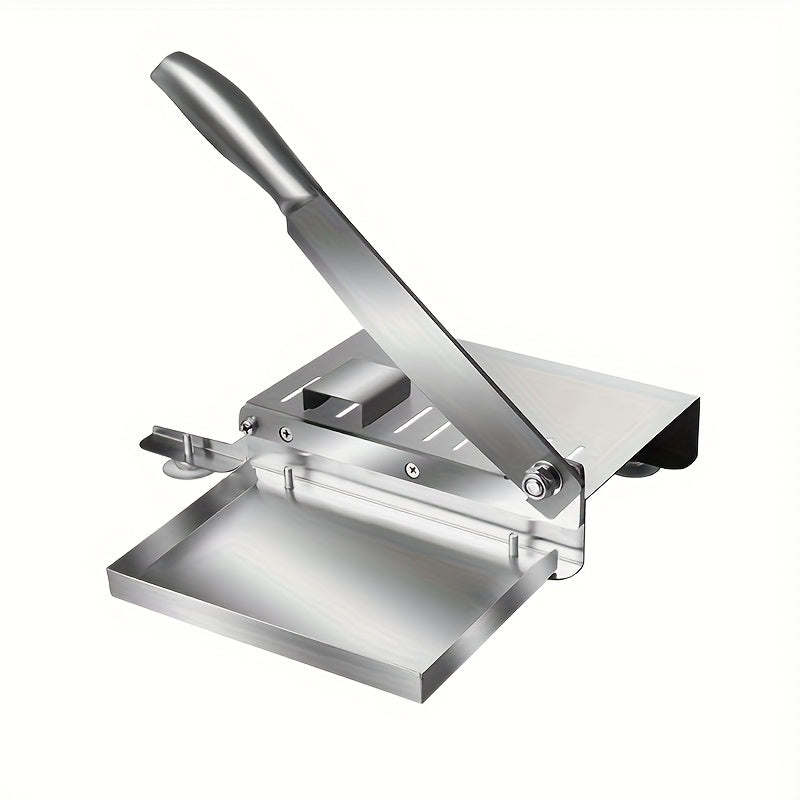 Manual Stainless Steel Meat Slicer – Heavy-Duty Frozen Meat & Bone Cutter – Easy to Clean, No Power Needed