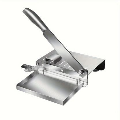 Manual Stainless Steel Meat Slicer – Heavy-Duty Frozen Meat & Bone Cutter – Easy to Clean, No Power Needed
