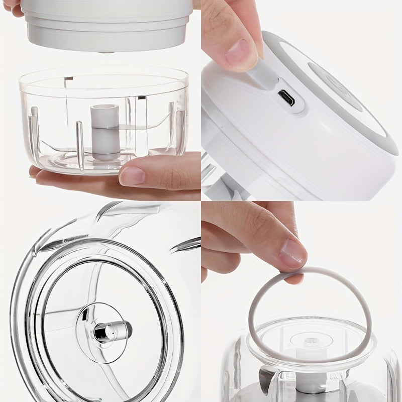 USB Rechargeable Mini Garlic Mixer – 250ml Electric Food Chopper for Kitchen – Portable & Multi-Use