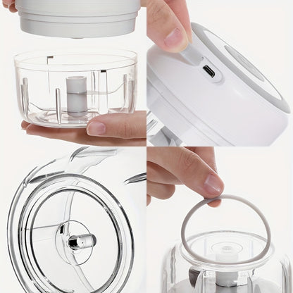 USB Rechargeable Mini Garlic Mixer – 250ml Electric Food Chopper for Kitchen – Portable & Multi-Use