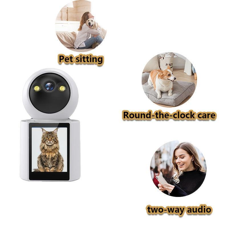 Home Pet Camera with Screen – Two-Way Audio & Night Vision