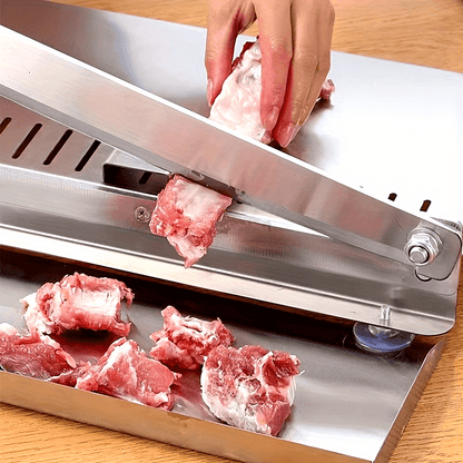 Manual Stainless Steel Meat Slicer – Heavy-Duty Frozen Meat & Bone Cutter – Easy to Clean, No Power Needed