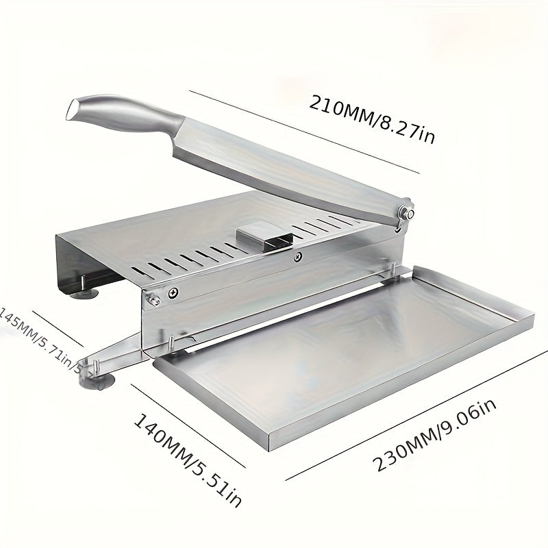 Manual Stainless Steel Meat Slicer – Heavy-Duty Frozen Meat & Bone Cutter – Easy to Clean, No Power Needed