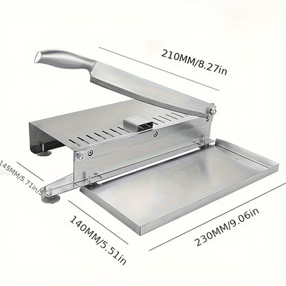 Manual Stainless Steel Meat Slicer – Heavy-Duty Frozen Meat & Bone Cutter – Easy to Clean, No Power Needed