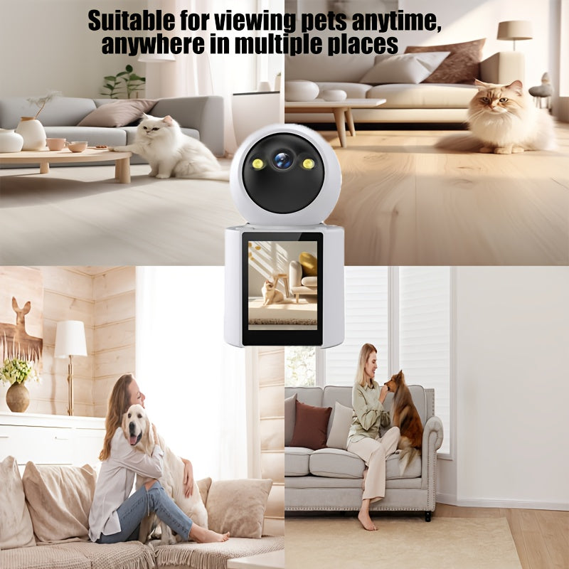 Home Pet Camera with Screen – Two-Way Audio & Night Vision