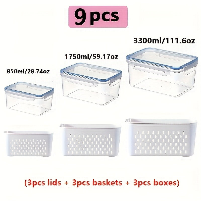 9-Piece Fridge Organizer Set with Lids – Stackable & Versatile