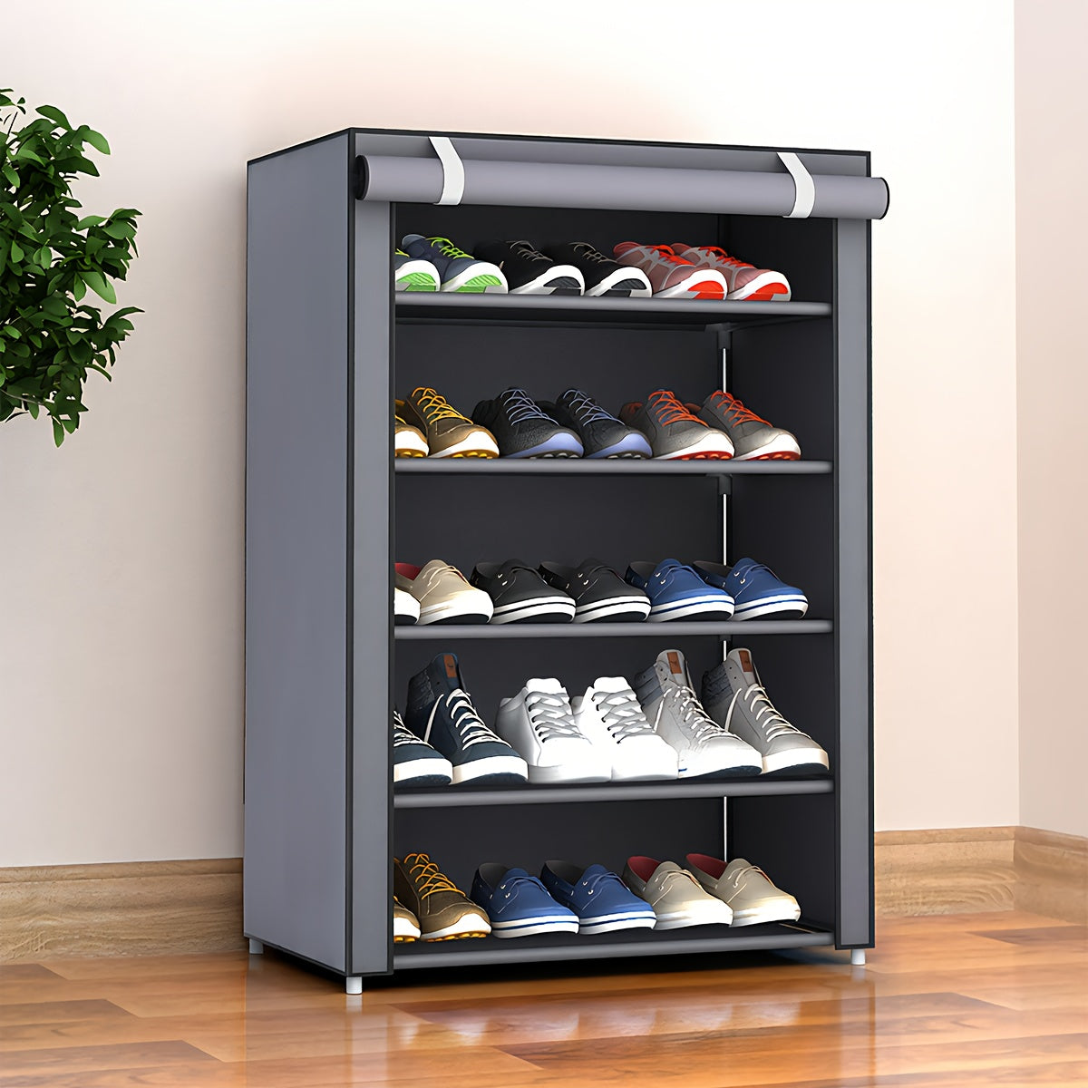 Multi-Layer Shoe Organizer with Dust Cover – 6/8/10 Tier Rack for 27–35 Pairs – Portable & Easy to Assemble