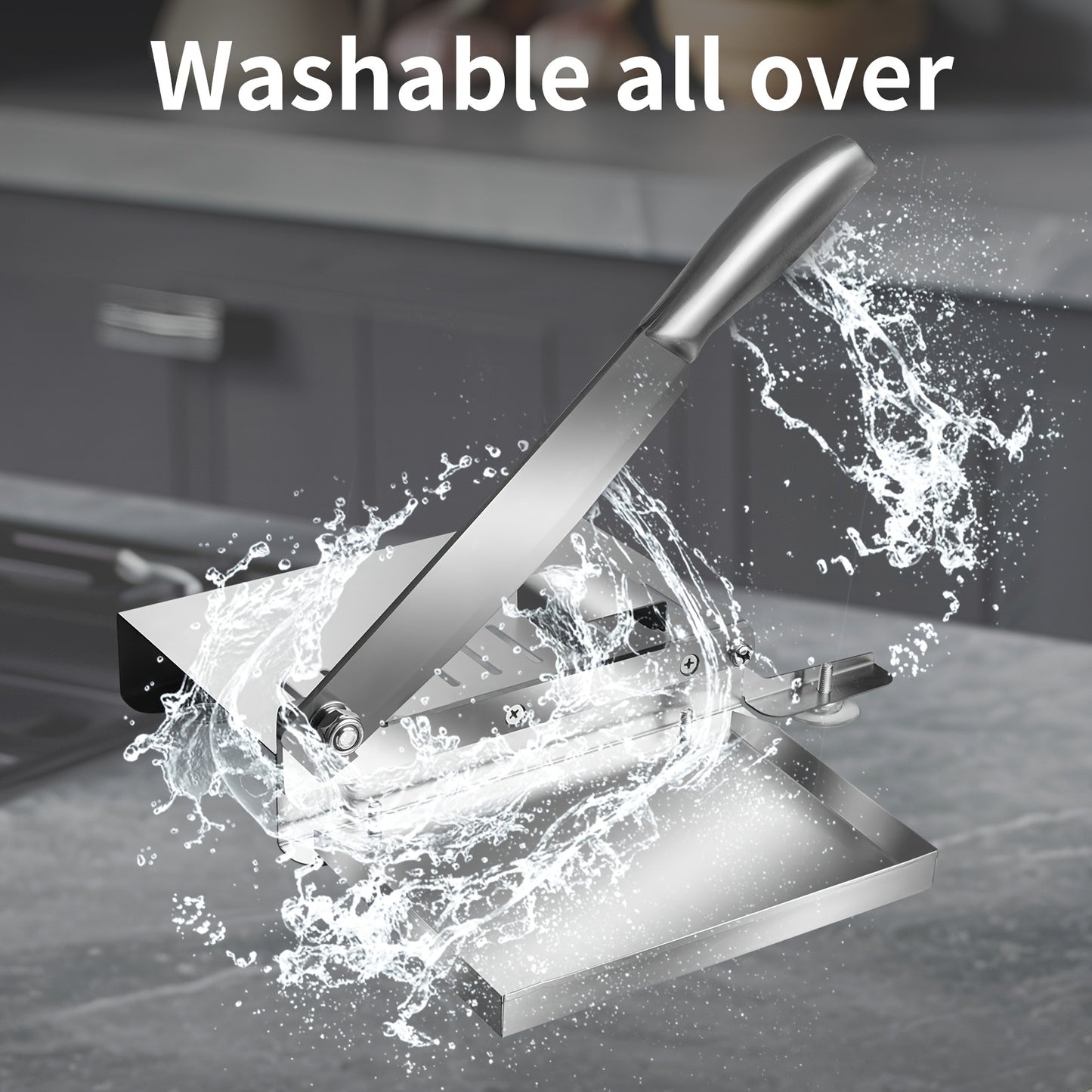 Manual Stainless Steel Meat Slicer – Heavy-Duty Frozen Meat & Bone Cutter – Easy to Clean, No Power Needed
