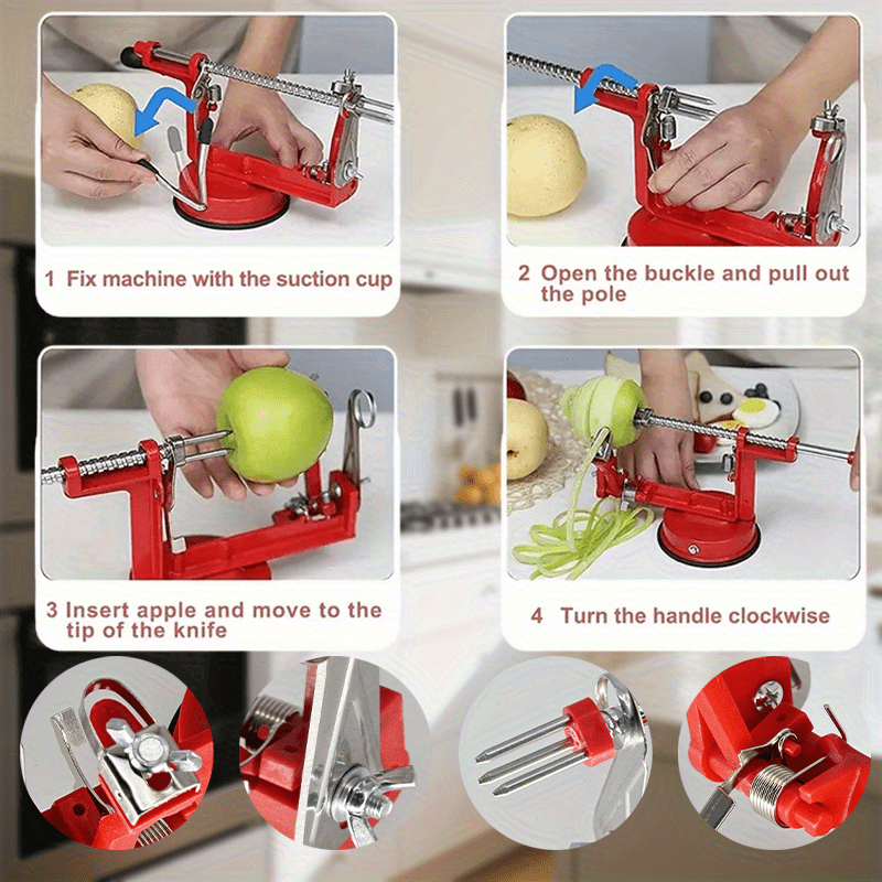 AMERTEER Stainless Steel Potato Peeler with Suction Base – Durable, Ergonomic Kitchen Tool for Effortless Vegetable Peeling | Buy Online at Zealcart UAE
