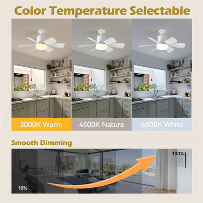 Socket Fan Light with Remote – E27/E26, Dimmable LED & Quiet Airflow