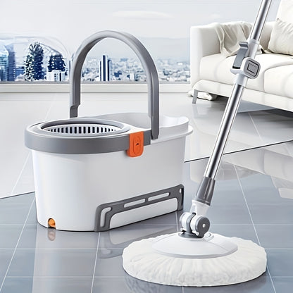 360° Rotating Mop & Bucket Set – Stainless Steel Handle with 5 Microfiber Heads – Floor Cleaning System for Home, Bathroom & School Use