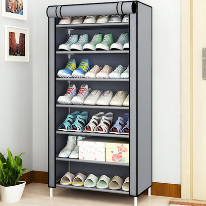 Multi-Layer Shoe Organizer with Dust Cover – 6/8/10 Tier Rack for 27–35 Pairs – Portable & Easy to Assemble