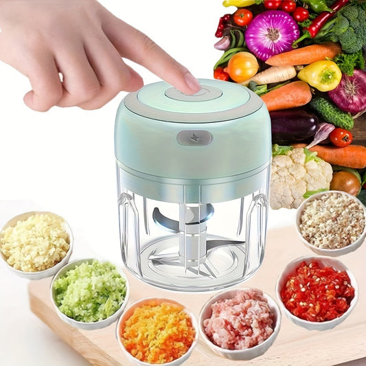 USB Rechargeable Mini Garlic Mixer – 250ml Electric Food Chopper for Kitchen – Portable & Multi-Use