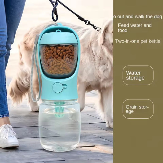 Portable Dog & Cat Water Bottle with Food Storage for Pets – Travel Feeder Bowl - Zeal Cart