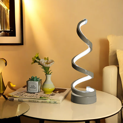 Spiral LED Table Lamp – Dimmable USB Desk Light with Adjustable Gooseneck - Zeal Cart