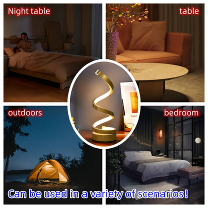 Spiral LED Table Lamp – Dimmable USB Desk Light with Adjustable Gooseneck - Zeal Cart