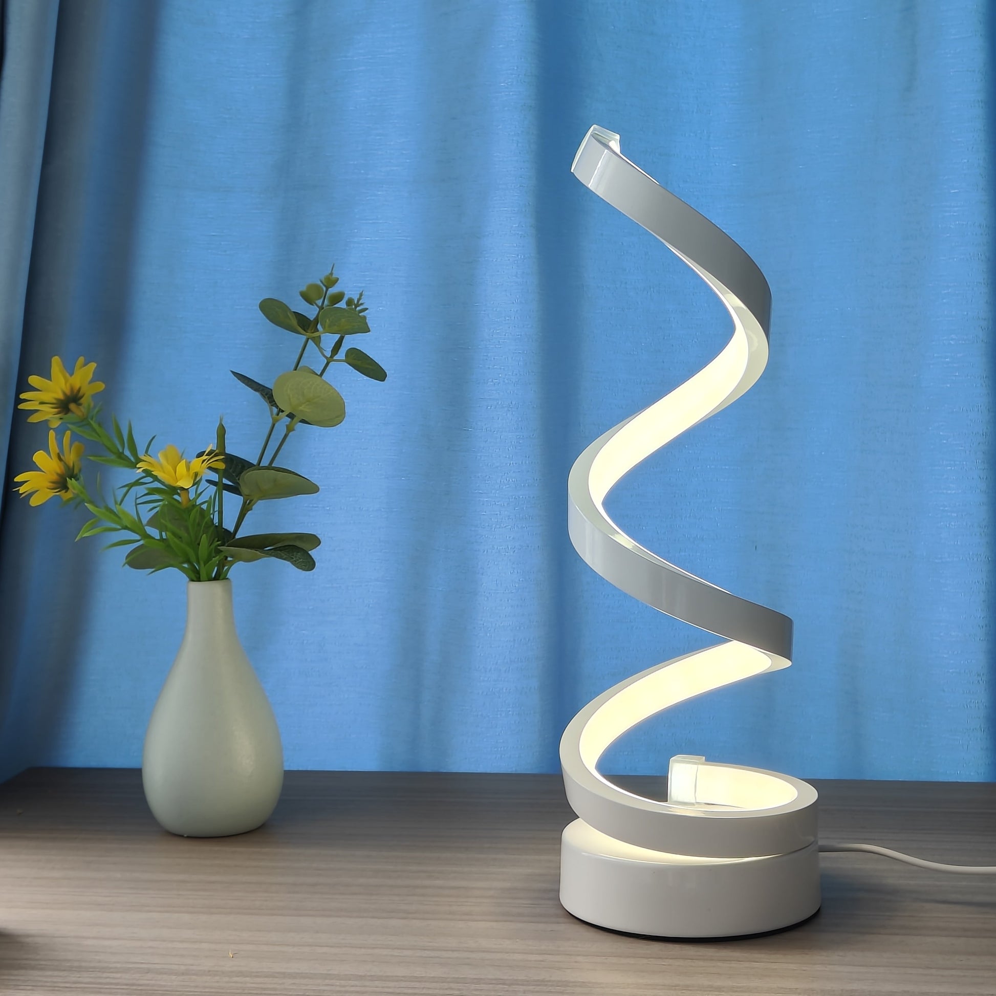 Spiral LED Table Lamp – Dimmable USB Desk Light with Adjustable Gooseneck - Zeal Cart