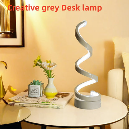 Spiral LED Table Lamp – Dimmable USB Desk Light with Adjustable Gooseneck - Zeal Cart