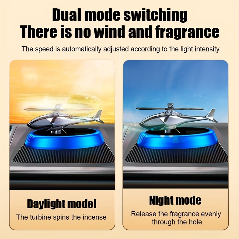 Solar-Powered Rotating Helicopter Car Freshener – Aroma Diffuser for Long-Lasting Fragrance & Odor Removal - Zeal Cart
