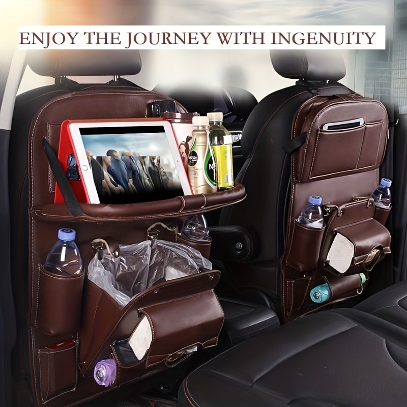 Ultimate Car Trunk & Seat Back Organizer – Hanging Storage with Dining Tray & Trash Holder - Zeal Cart