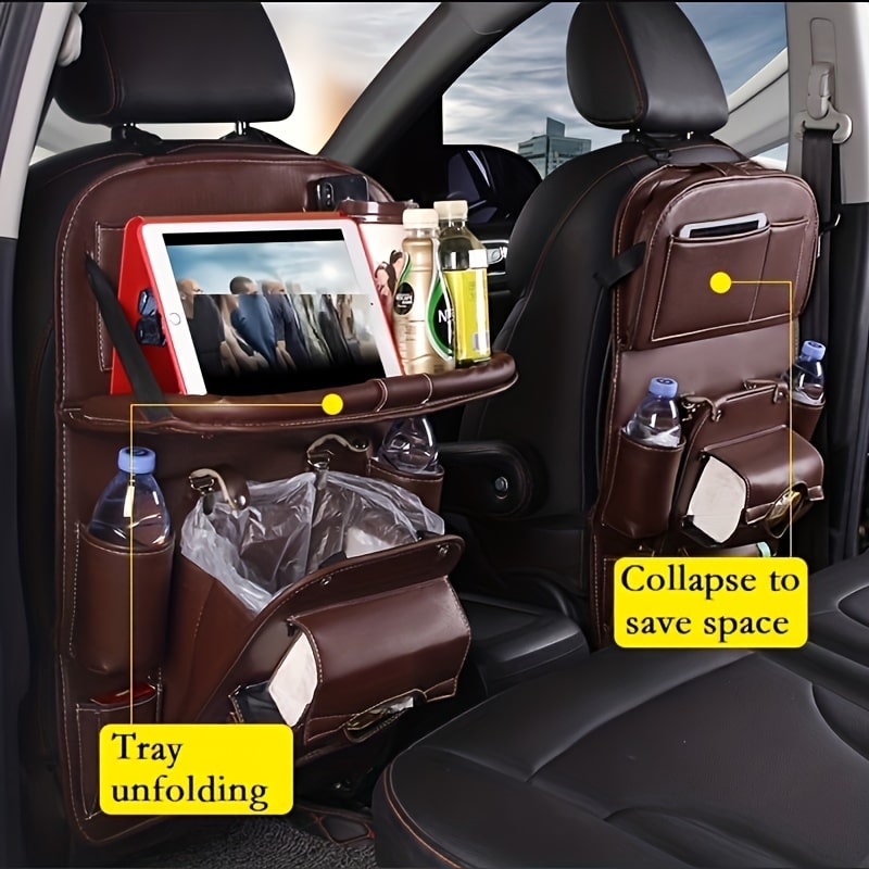 Ultimate Car Trunk & Seat Back Organizer – Hanging Storage with Dining Tray & Trash Holder - Zeal Cart