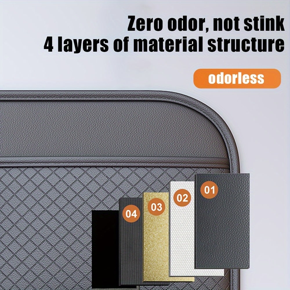 Black Leather Car Seat Back Organizer – Multi-Compartment Storage for Accessories - Zeal Cart