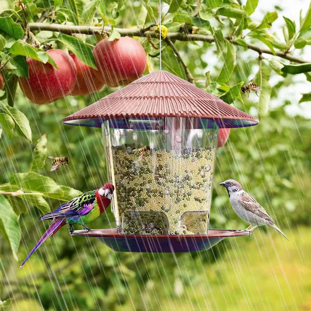 Garden Gazebo Hanging Bird Feeder – Outdoor Pet Bird Feeding House - Zeal Cart