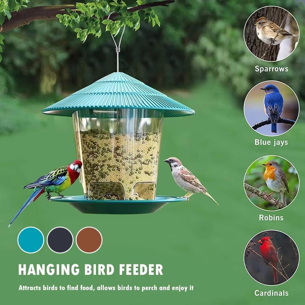Garden Gazebo Hanging Bird Feeder – Outdoor Pet Bird Feeding House - Zeal Cart