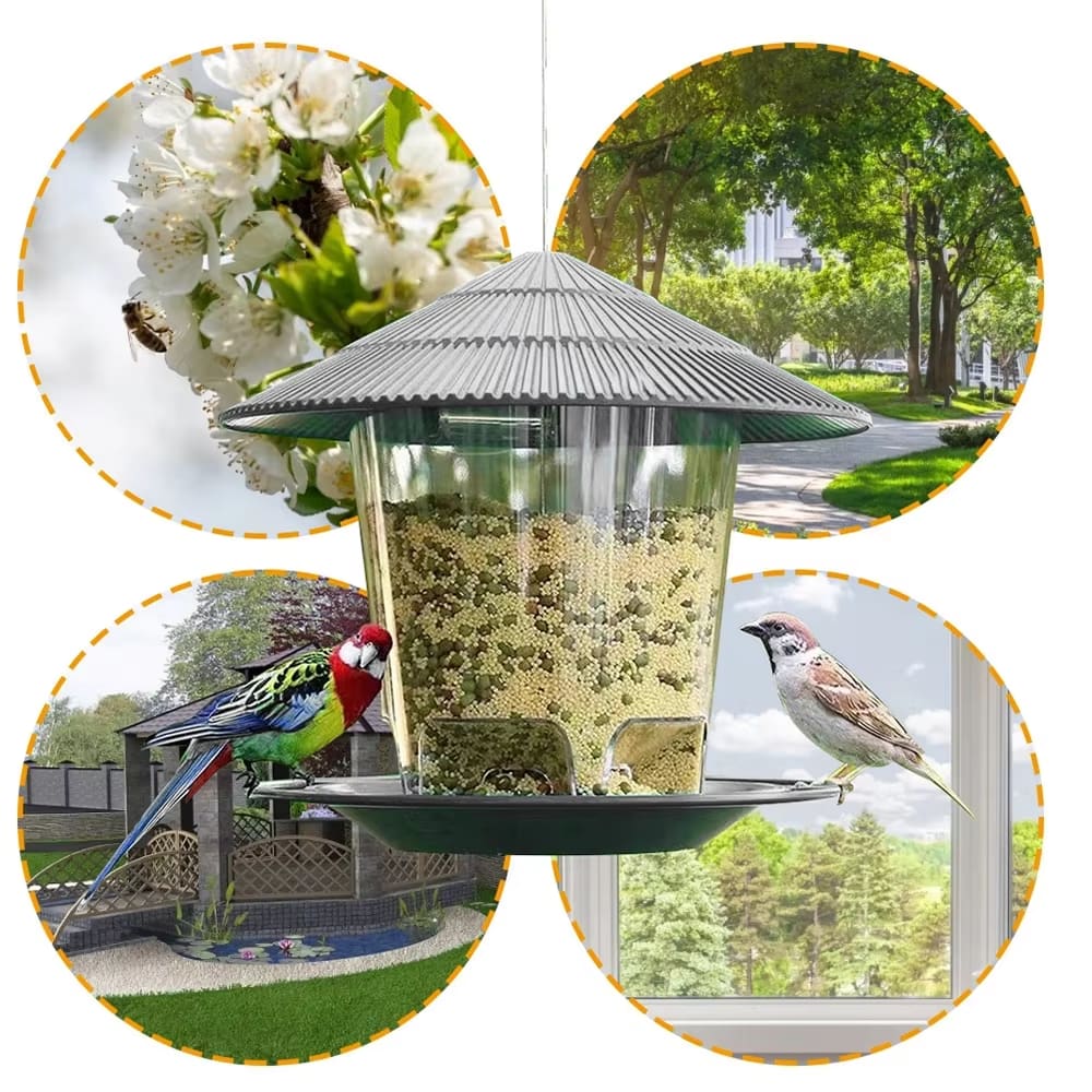 Garden Gazebo Hanging Bird Feeder – Outdoor Pet Bird Feeding House - Zeal Cart