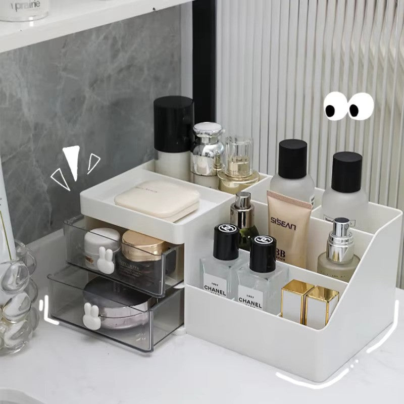Transparent Desktop Organizer – Cosmetic Storage Box with Drawers & Pen Holder - Zeal Cart
