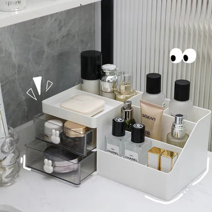 Transparent Desktop Organizer – Cosmetic Storage Box with Drawers & Pen Holder - Zeal Cart