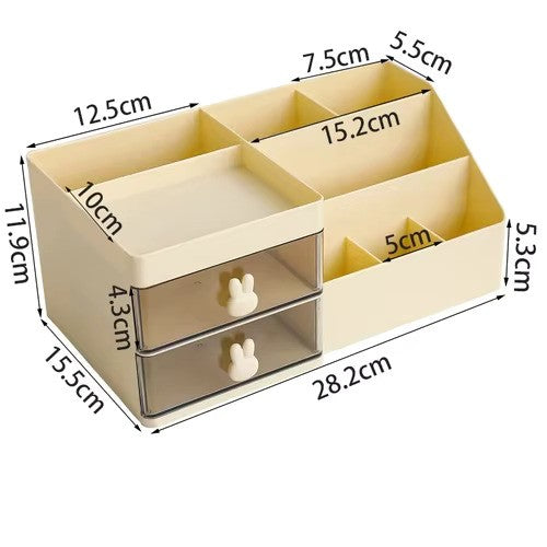 Transparent Desktop Organizer – Cosmetic Storage Box with Drawers & Pen Holder - Zeal Cart