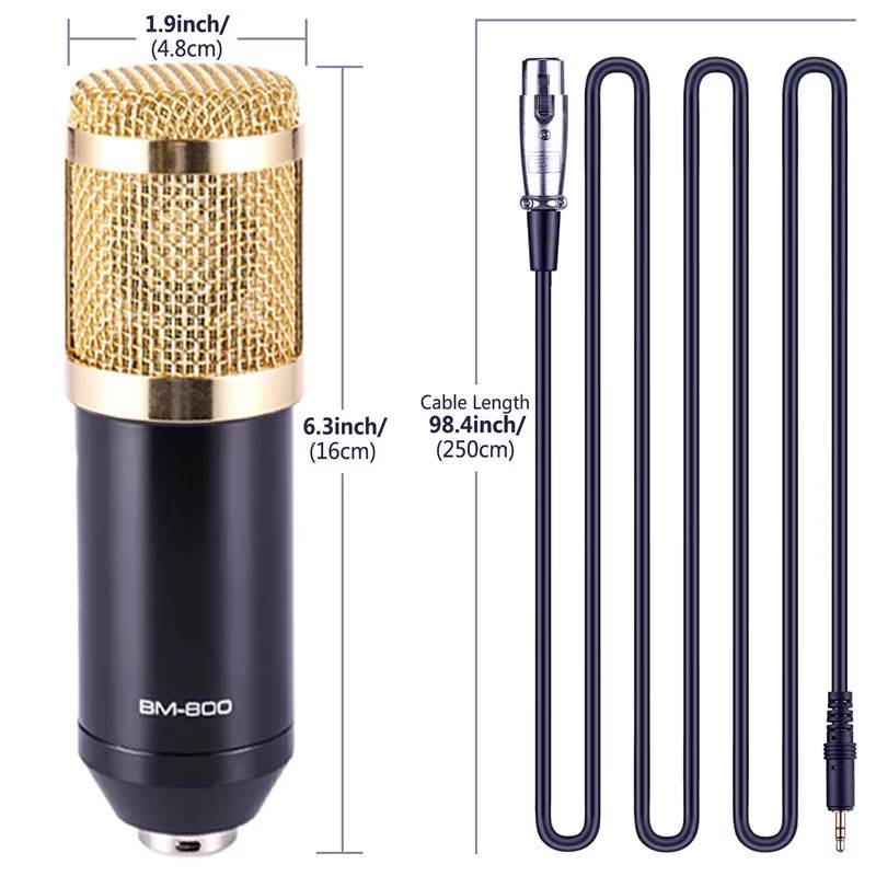 BM-800 Condenser Microphone – Studio Recording, Karaoke, Live Streaming & Webcasting Mic - Zeal Cart
