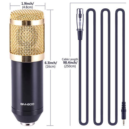 BM-800 Condenser Microphone – Studio Recording, Karaoke, Live Streaming & Webcasting Mic - Zeal Cart