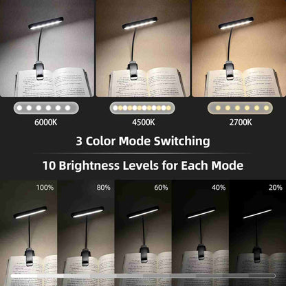 USB Rechargeable Book Light – 14 LEDs Clip-On Reading Lamp with Adjustable Brightness - Zeal Cart