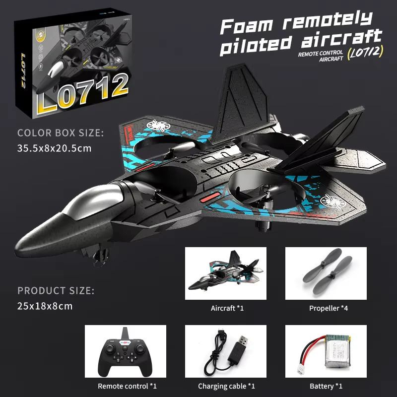RC Plane 2.4G Remote Control Fighter with Six-Axis Gyroscope, EPP Foam, LED Lights – Indoor & Outdoor Flying Toy for Kids - Zeal Cart