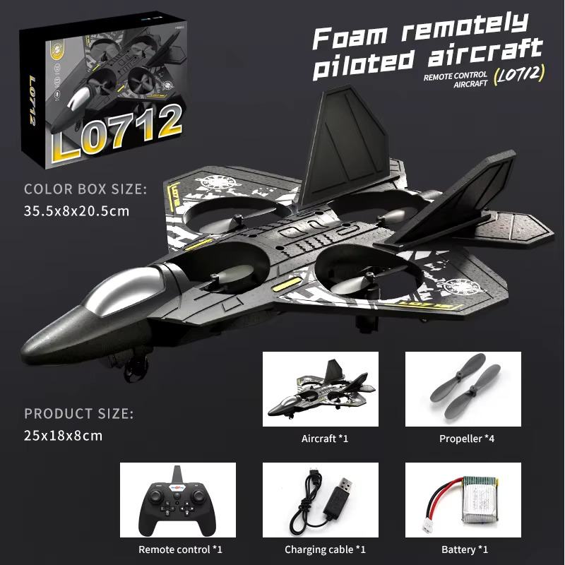 RC Plane 2.4G Remote Control Fighter with Six-Axis Gyroscope, EPP Foam, LED Lights – Indoor & Outdoor Flying Toy for Kids - Zeal Cart