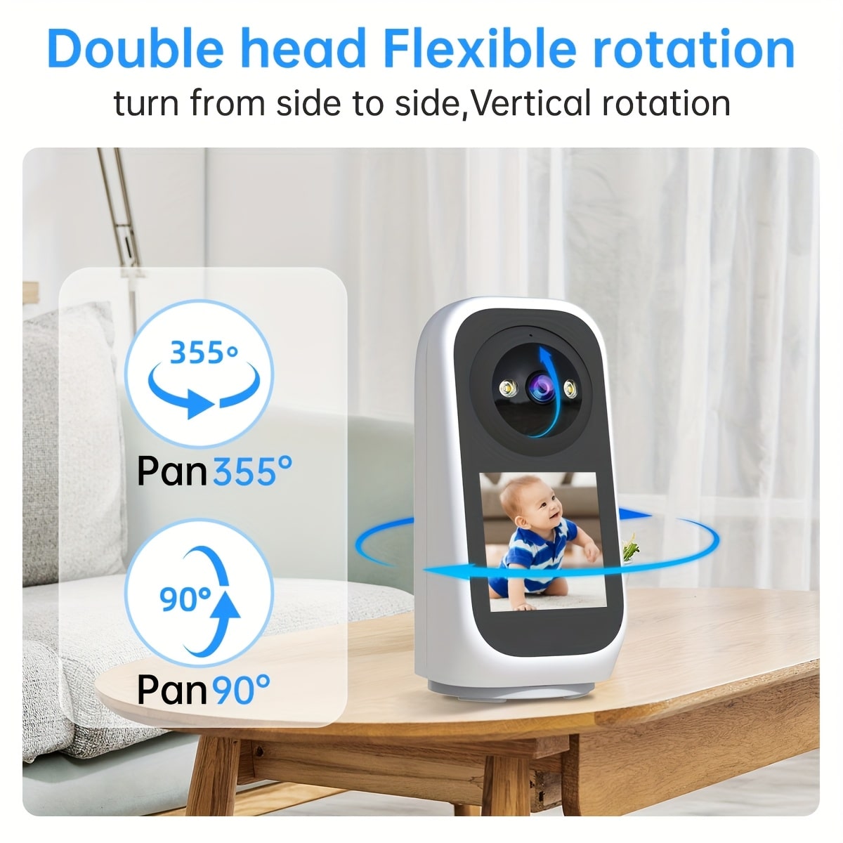 3MP FHD Indoor WiFi Security Camera with 360° PTZ, Two-Way Audio & Night Vision - Zeal Cart